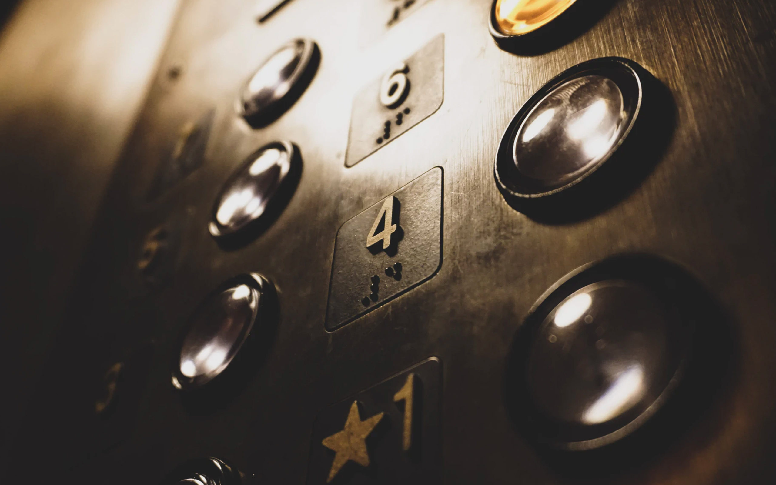 Elevator buttons.
