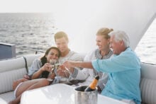 wealthy family on a yacht