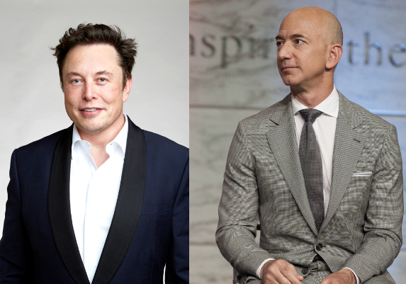 The long rivalry between billionaires and richest person in the world Elon Musk and Jeff Bezos.