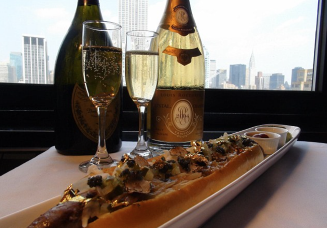 The world's most expensive hot dog, courtesy of New York's 230 Fifth