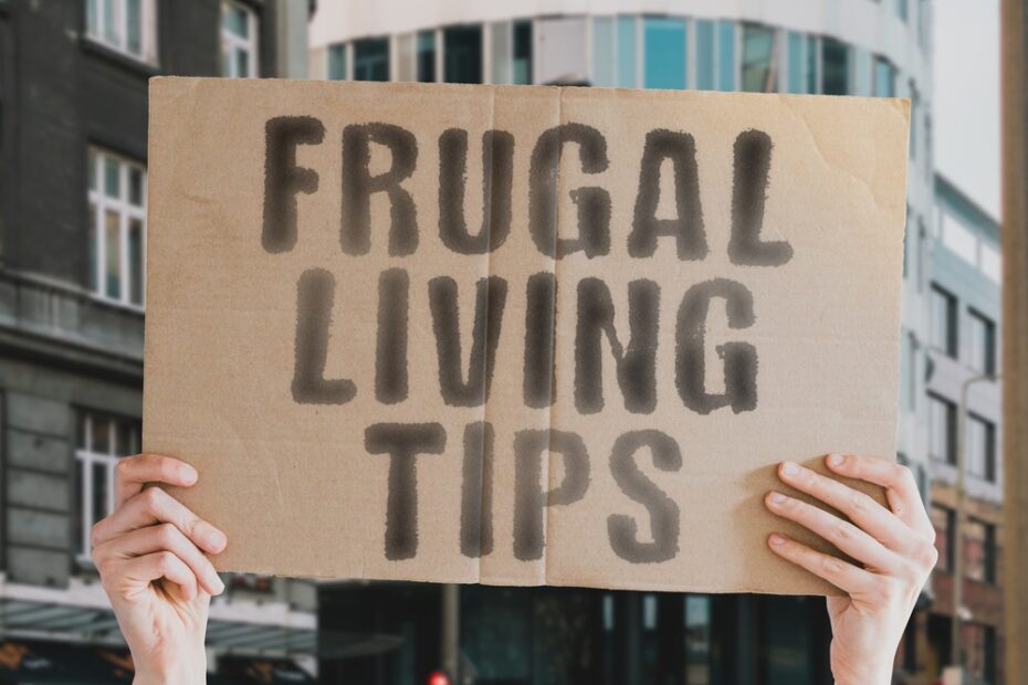 cardboard sign frugal living tips