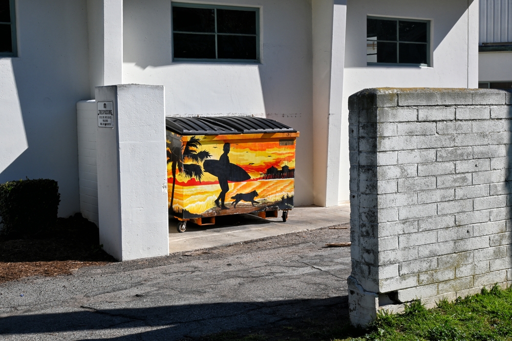 painted dumpster