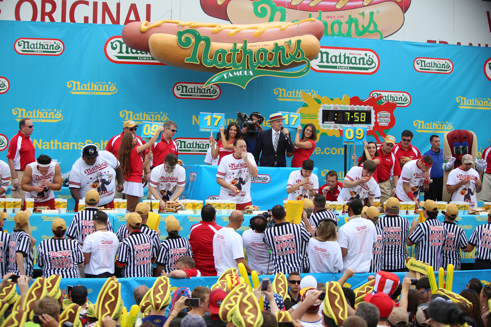 Professional Eating Hot Dog Competition