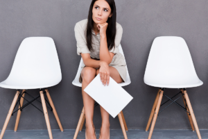 Woman waiting for a job interview