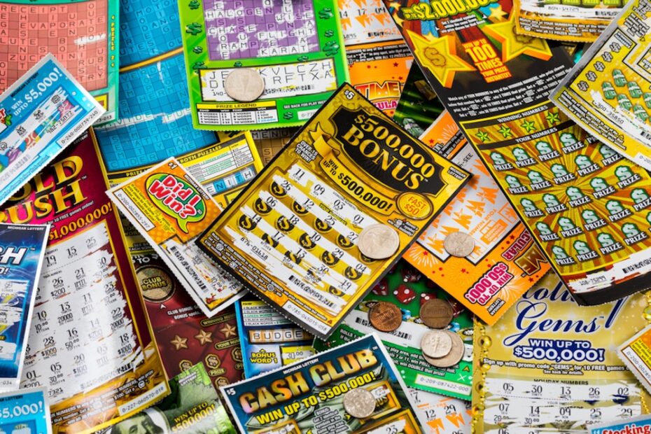 Used scratch off lottery tickets