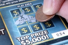 Scratch off lottery ticket