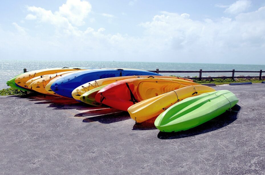 Kayaks for rent by the ocean