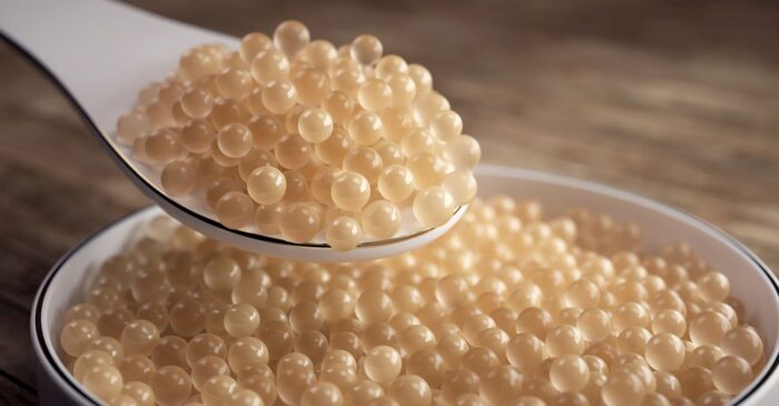 Close photo of Almas Caviar on a spoon