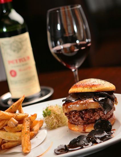 Fleurburger 5000 on a plate with fries 