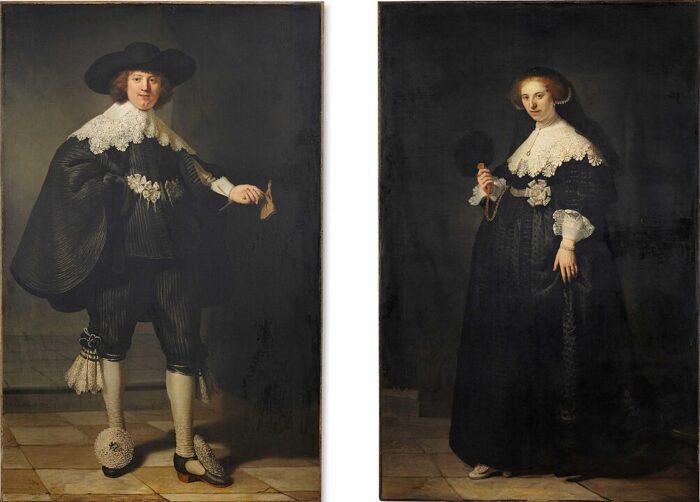 Portraits of Maerten Soolmans and Oopjen Coppit by Rembrandt (1634) painting