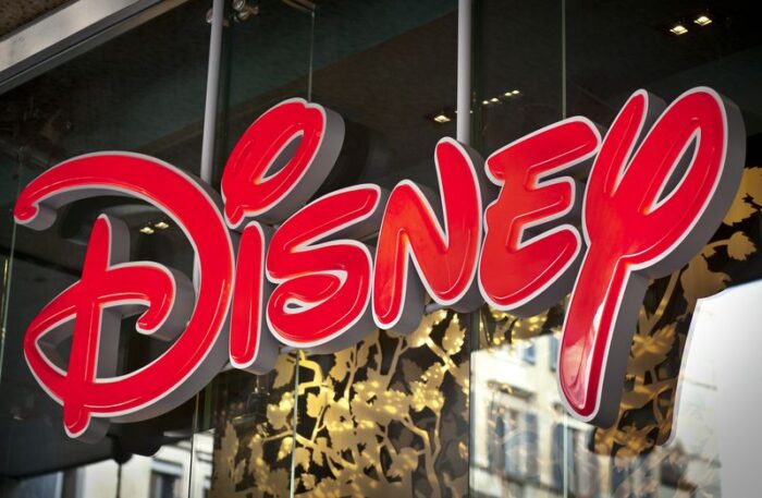 Disney logo on store window