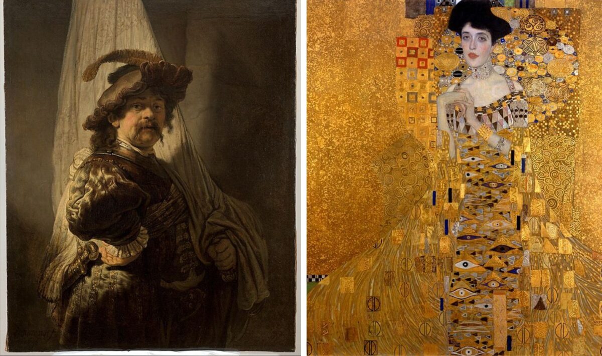 ‘The Standard Bearer’ by Rembrandt & ‘Portrait of Adele Bloch-Bauer I’ by Gustav Klimt