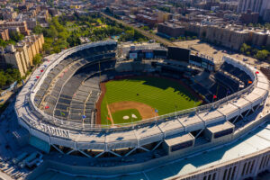 Aerial shot of Yankee Stadium NY