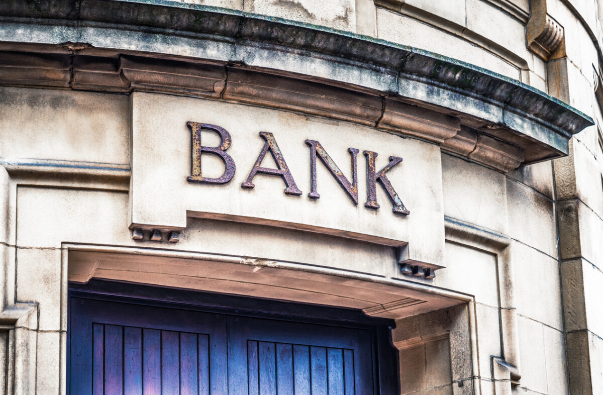 Old bank sign