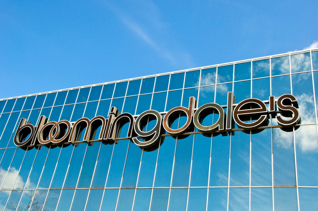 Bloomingdale's Department store sign in White Plains, New York