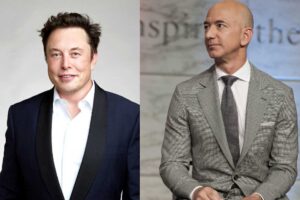 The long rivalry between billionaires and richest person in the world Elon Musk and Jeff Bezos.