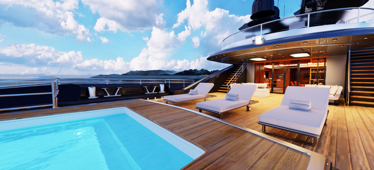 Luxury Yacht with a pool