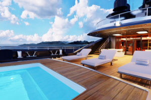 Luxury Yacht with a pool