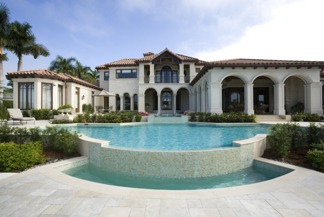 pool at a mansion