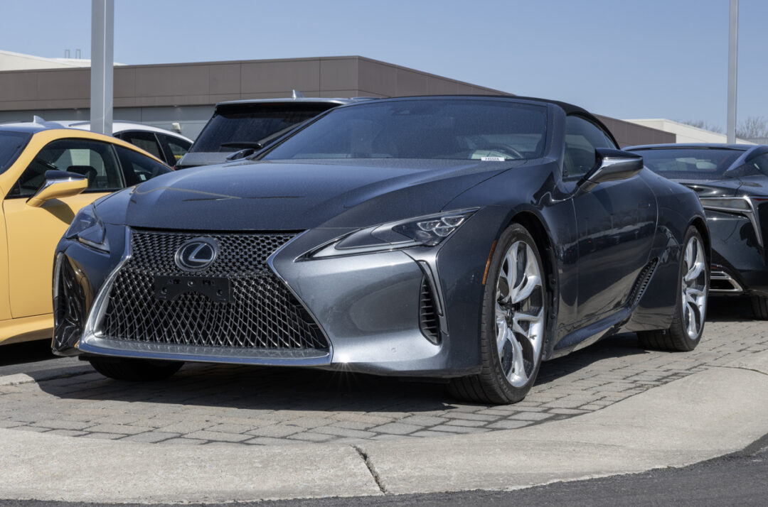 Indianapolis - March 24, 2024: Lexus LC 500 Convertible display at a dealership. Lexus offers the LC500 in Hybrid and Convertible models. MY:2023