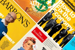 The cover of various investment magazines