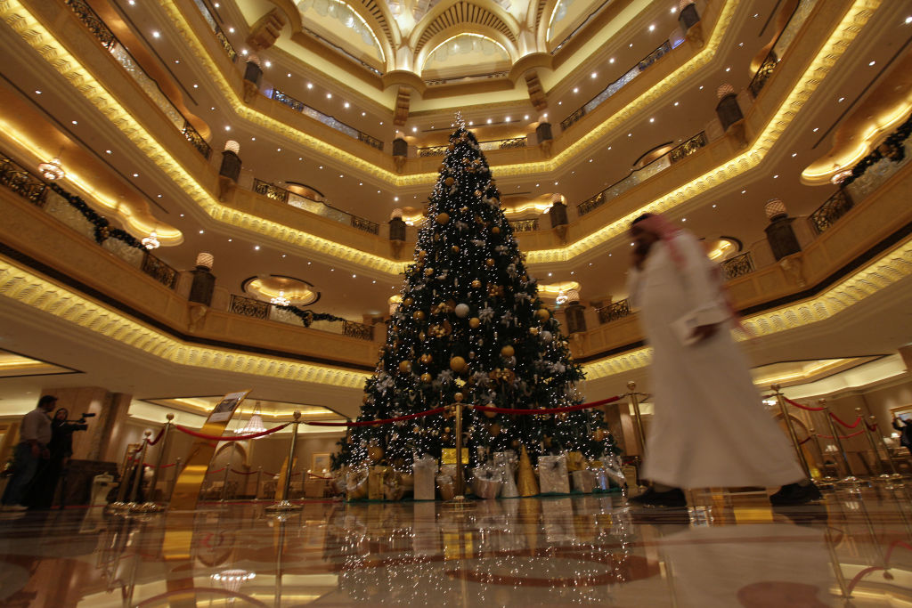 The Emirates Palace Hotel Decorated Christmas Tree