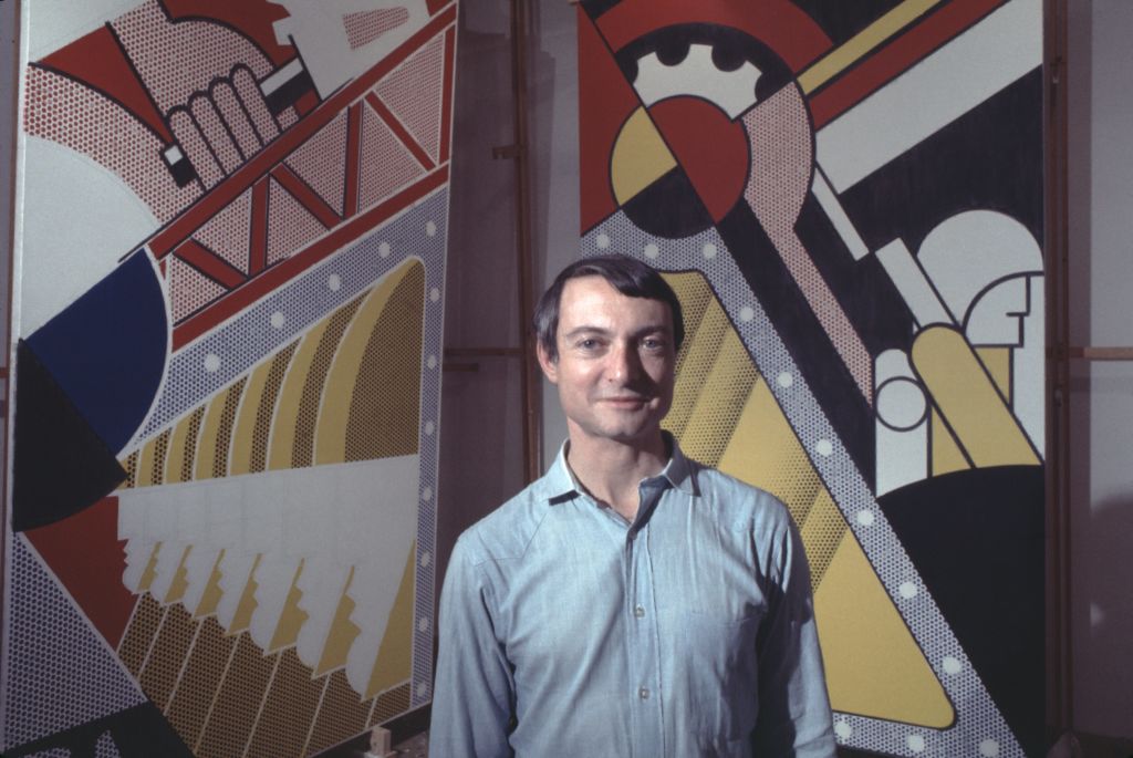 Pop artist Roy Lichtenstein in his New York studio in 1968. (Photo by Jack Mitchell/Getty Images)