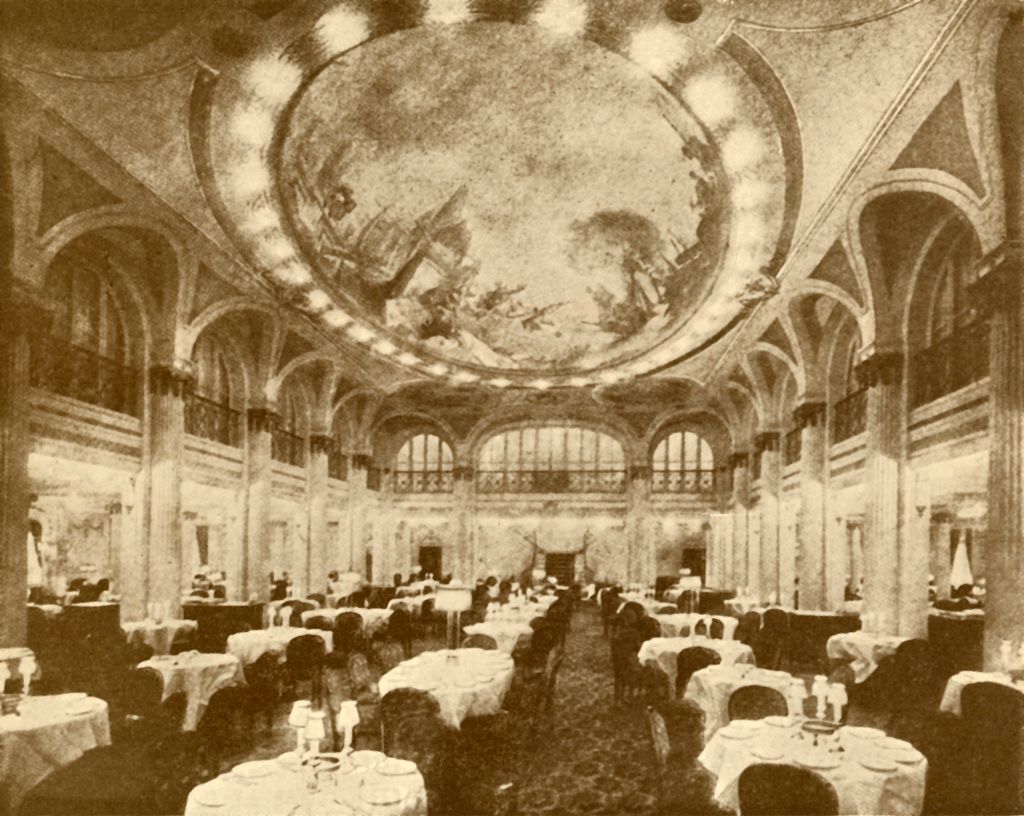 The Lavishly Decorated Main Dining Saloon Of The 'Leviathan'