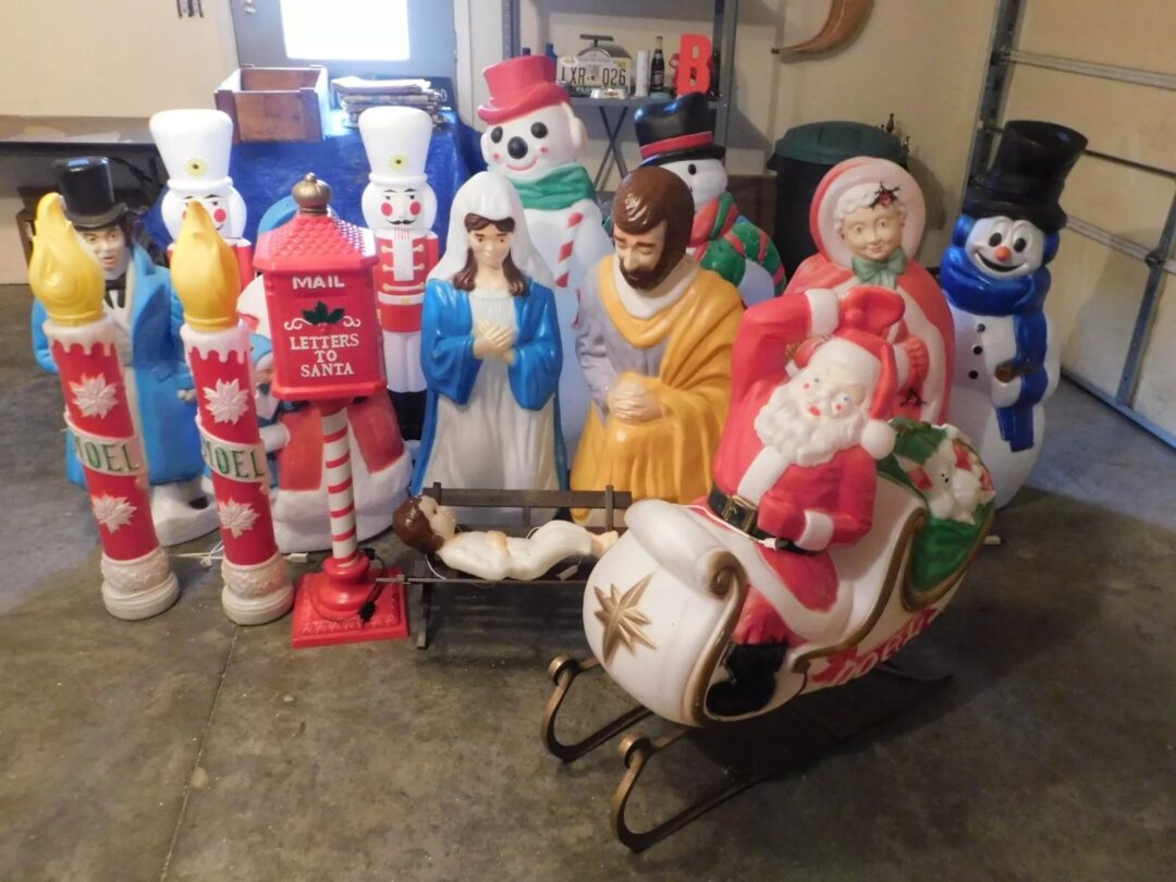 vintage christmas blow molds