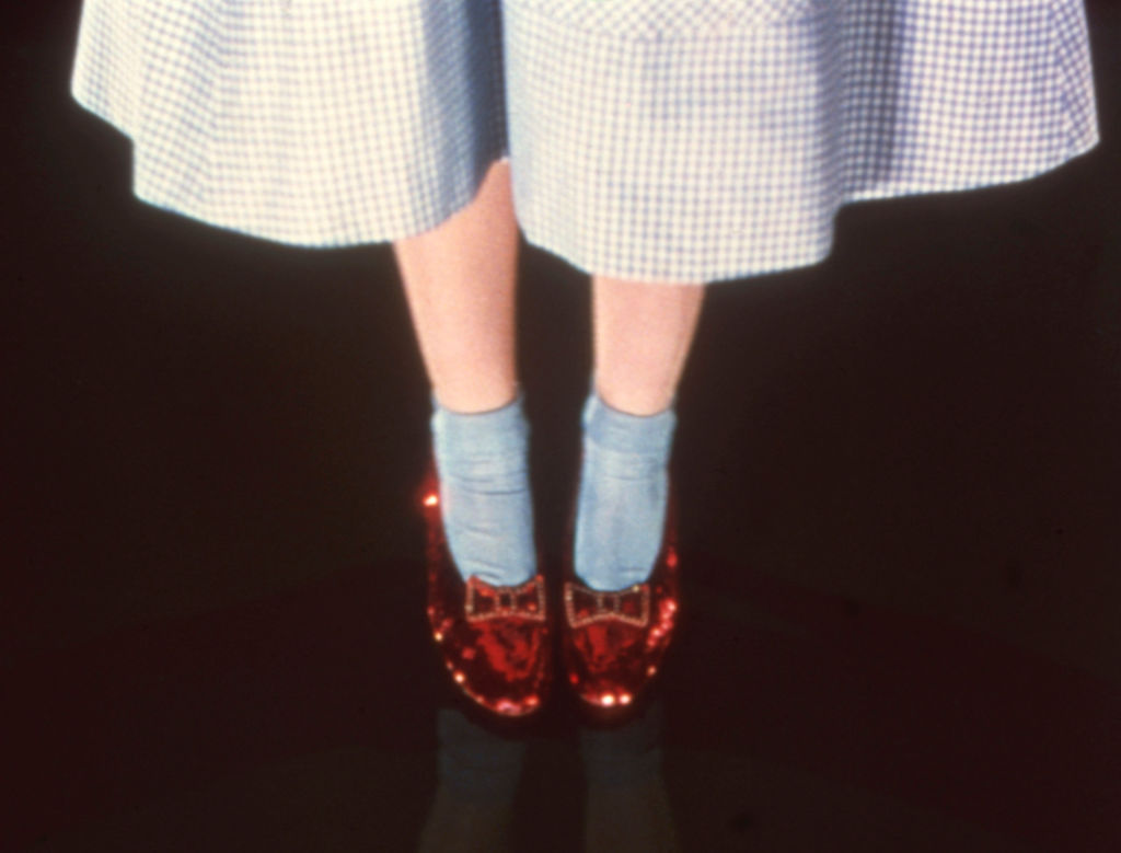 Judy Garland and her ruby slippers