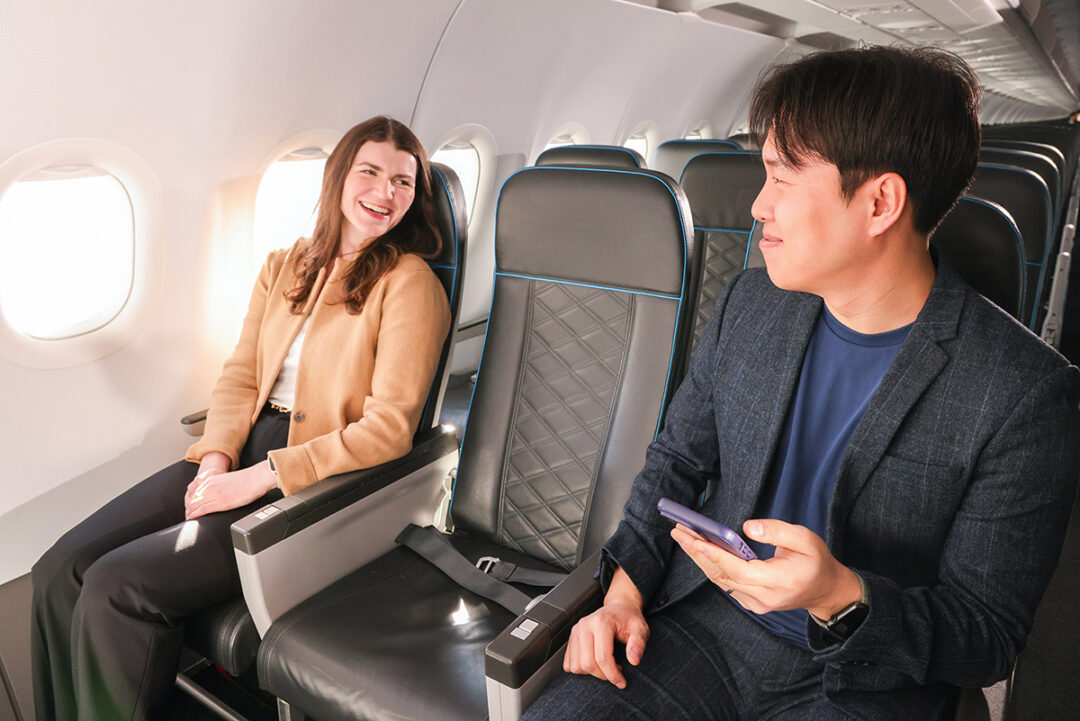 travelers on a frontier flight