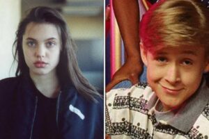 Side-by-side photos of a teenage girl with long dark hair wearing a black jacket, and a blond boy smiling, wearing a patterned polo shirt, both facing the camera.