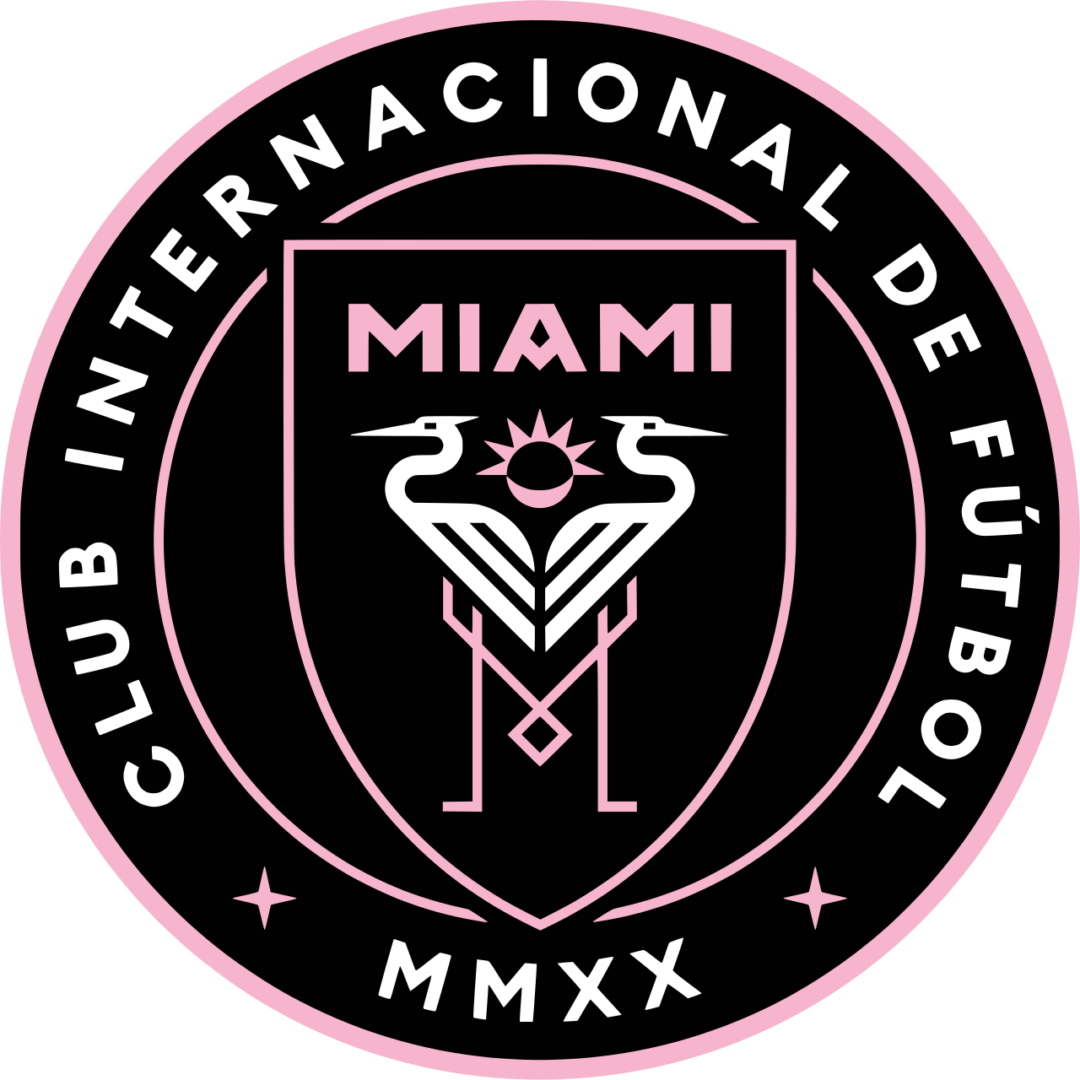 A shield-shaped logo with "MLS" in bold pink letters, three pink stars, and a diagonal pink line on a black and white background, all outlined in pink and black.