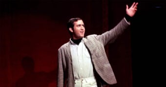 A man with his arm raised