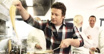 A man cooking in a kitchen