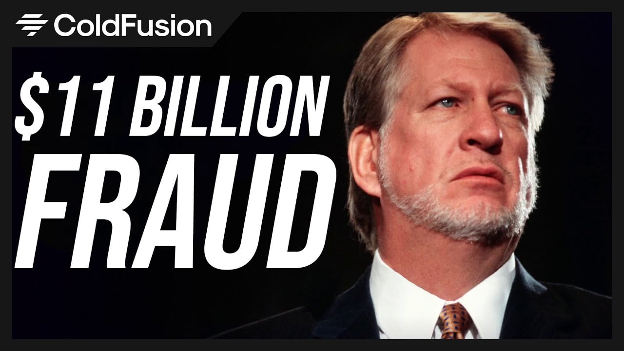A serious-looking man in a suit stands next to large text reading "$11 BILLION FRAUD" with the ColdFusion logo at the top left.