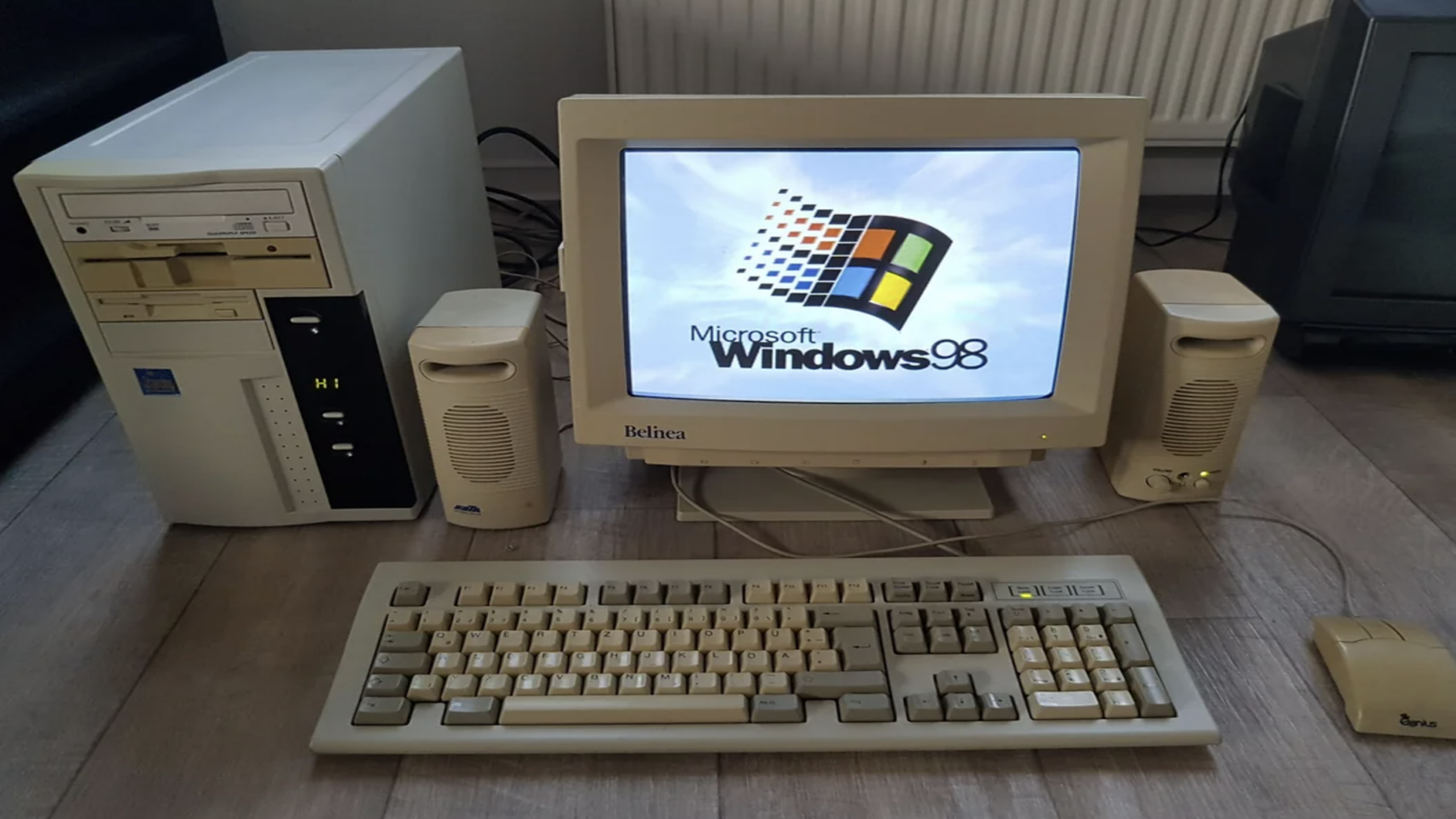 18 old technology items including outdated desktop computers
