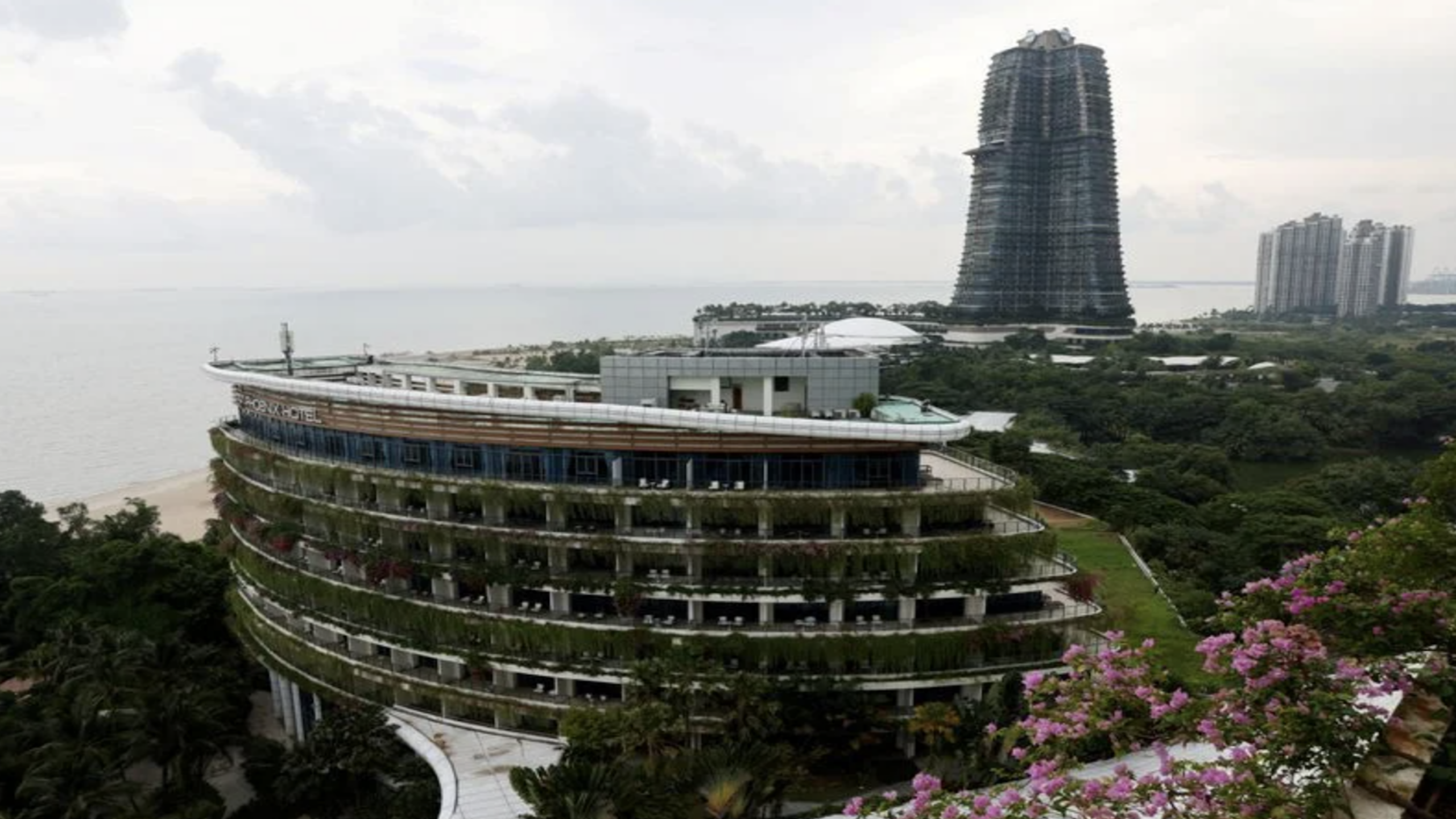 Abandoned Forest City buildings in Malaysia with empty luxury apartments