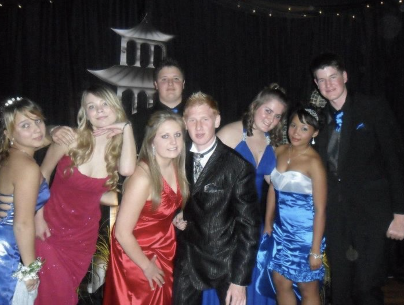 2000s prom photos with visible details designed for flash cameras