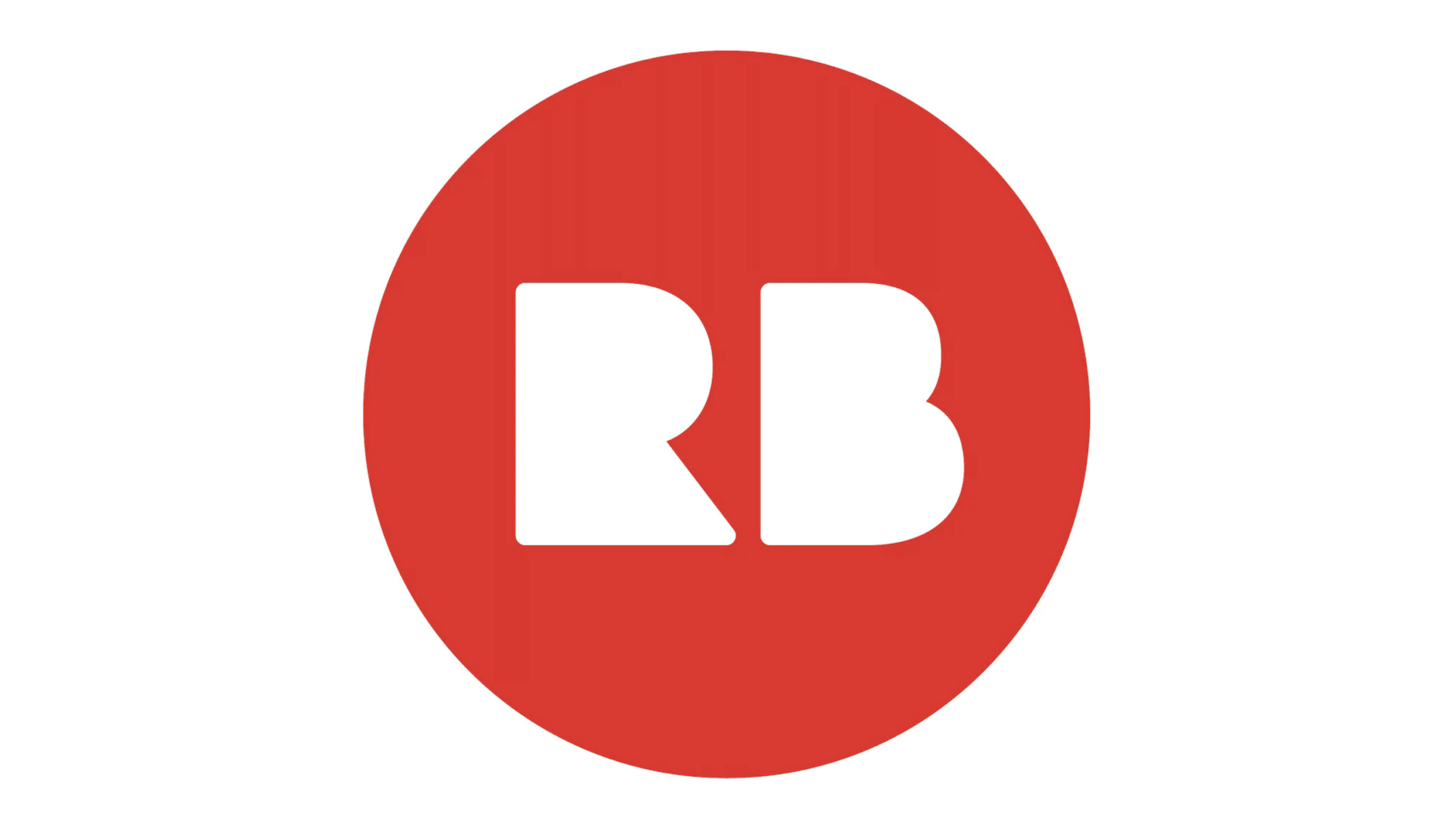 A red circle with the white, bold letters "R" and "B" in the center, representing the Redbubble logo.
