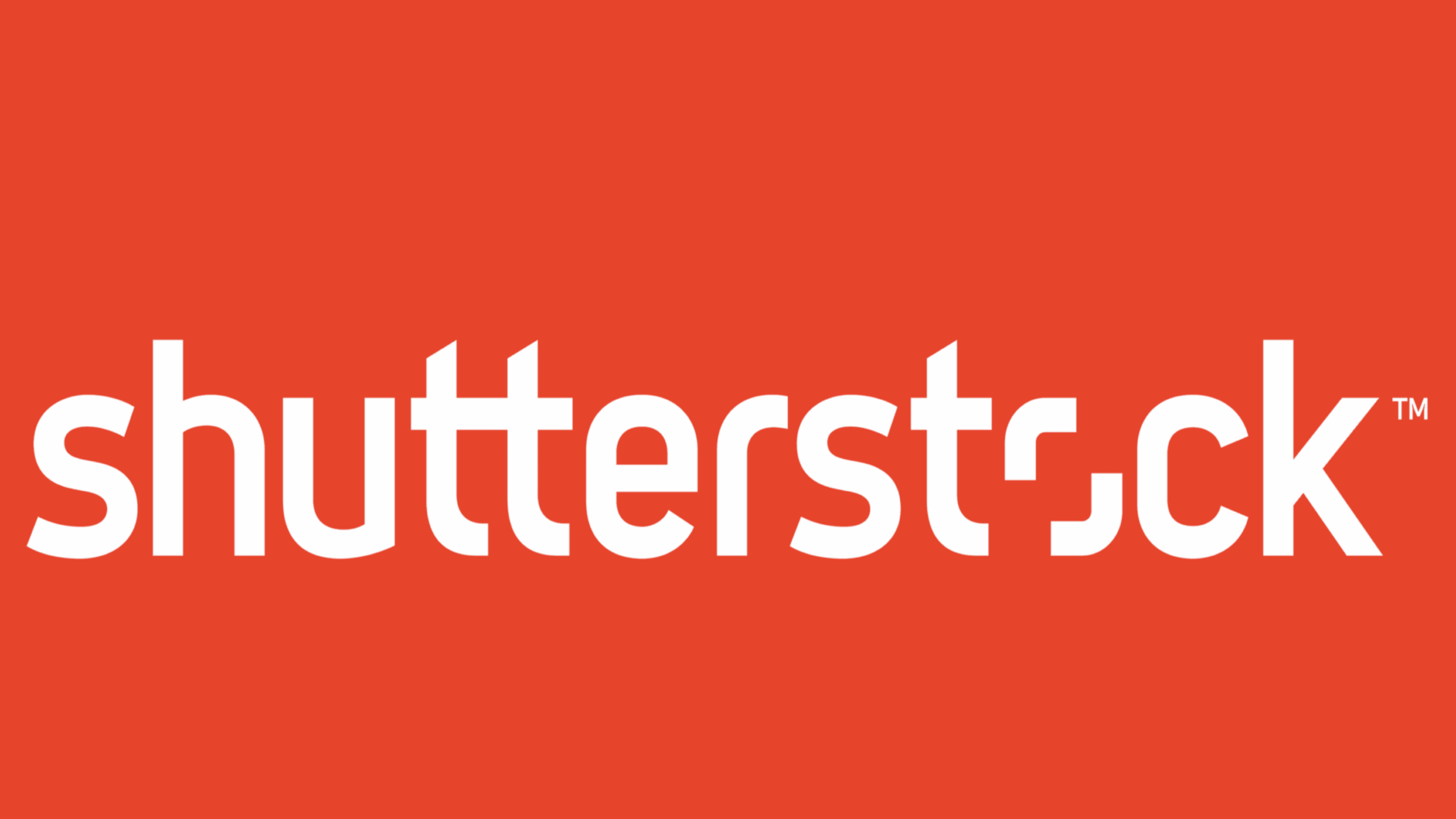 The image displays the Shutterstock logo, with the word "shutterstock" in bold, white lowercase letters against a solid red background.