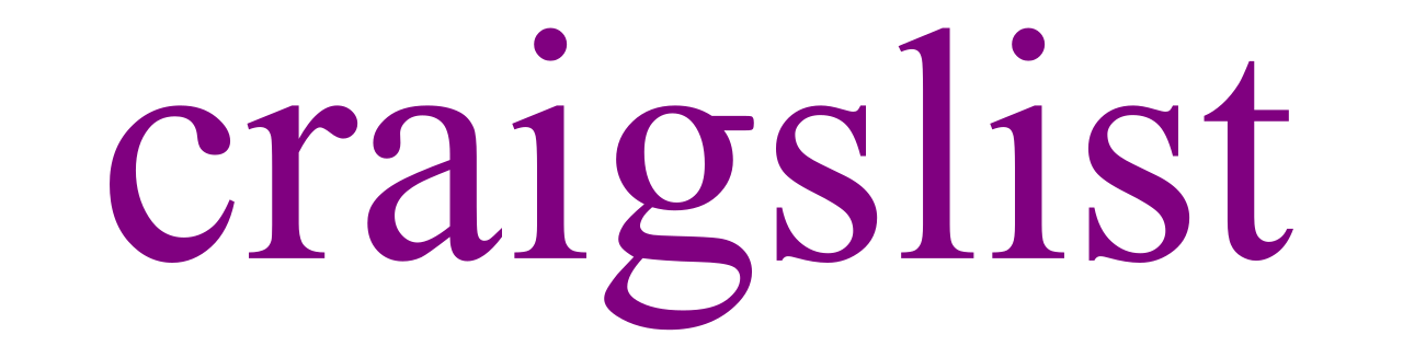 The word "craigslist" written in all lowercase letters in a bold, purple serif font on a light gray background.
