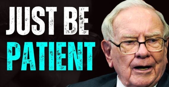 An older man with glasses and a suit is pictured next to the bold words "JUST BE PATIENT" on a black background.