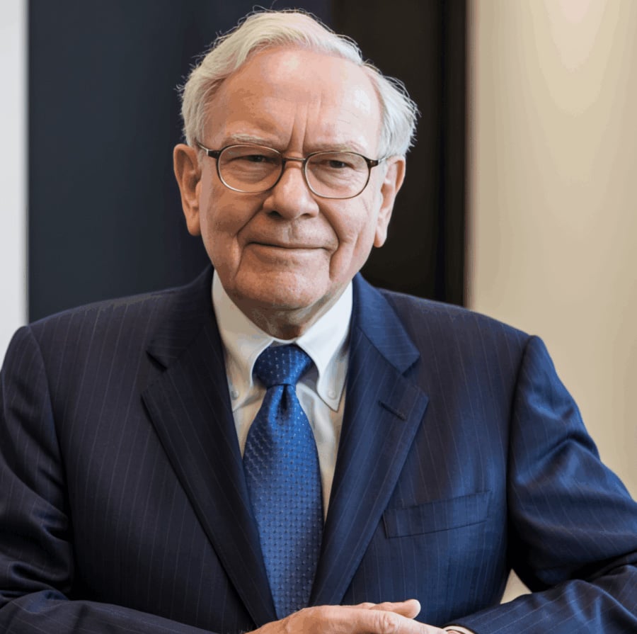 An older man with gray hair and glasses, wearing a navy blue suit, light blue shirt, and blue tie, stands smiling with his hands folded in front of him against a neutral background.