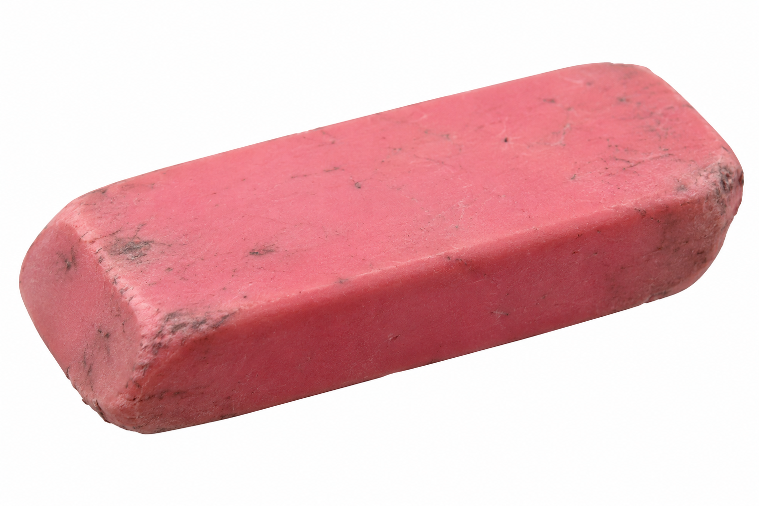 A rectangular pink rubber eraser.
