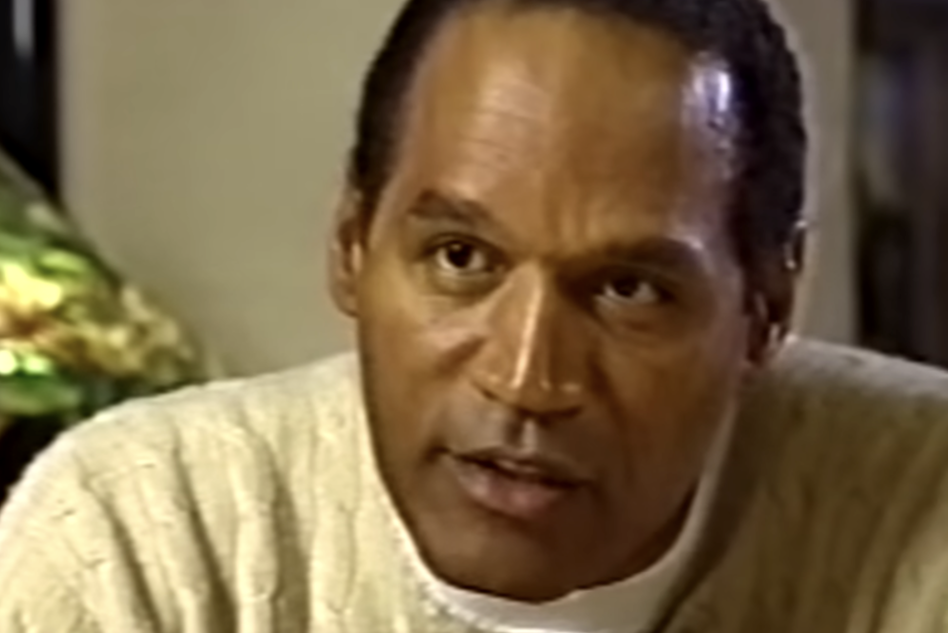 O.J. Simpson speaking during an interview.